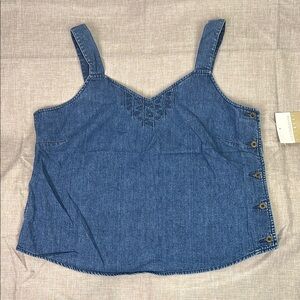 Liz Claiborne Liz Wear New‎ Women’s 14 Denim Side Button Closure Top